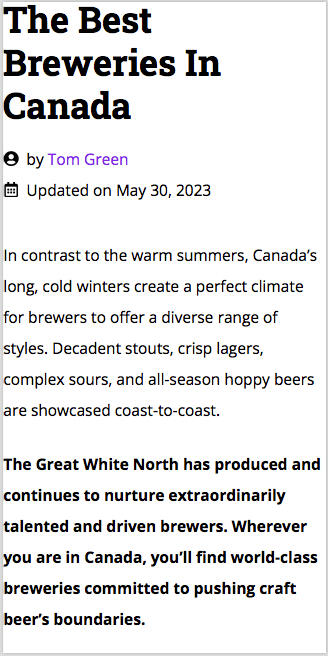 The best craft breweries in Canada written by Green Copywriting